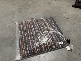 Vloerkussen van gevlochten leer